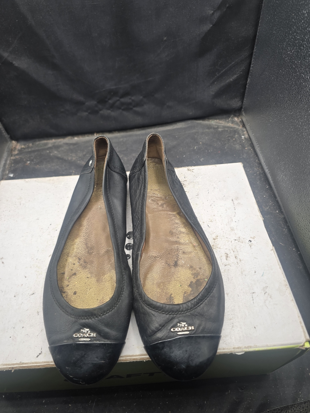 Coach Black Leather Women's Ballet Flats